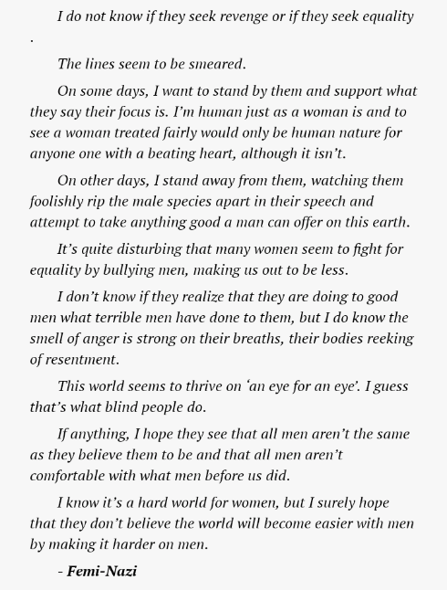 UNPOPULAR OPINION: ON FEMINISM 2 UNPOPULAR OPINION: ON FEMINISM.